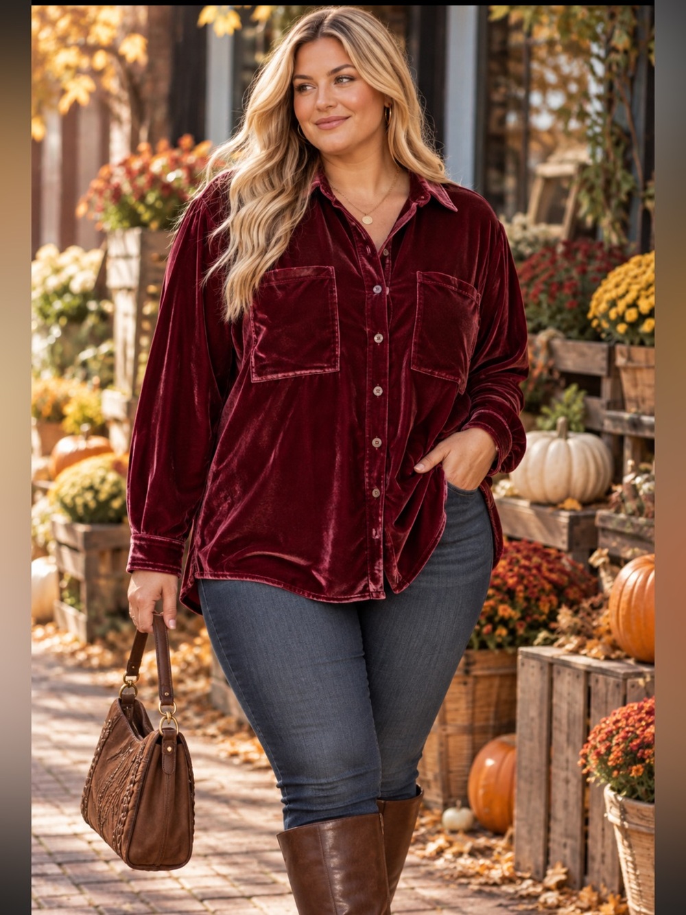Anthropologie Pilcro Hadley Crushed Velvet button-down Magenta